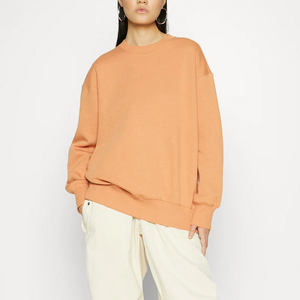 Sweat-shirt décontracté à manches longues en molleton, col rond, confortable, pour l'hiver, tenue tendance, coupe oversize, pour femme, en polyester/coton teint en fil - Product Image 2