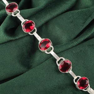 Pink Rubellite <b>Charm</b> <b>Bracelet</b> 925 Sterling <b>Silver</b> Adjustable Luxury Gemstone Jewelry Gift for Women Elegant Anniversary - Product Image 3