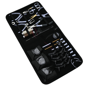 Elite Big Hair Extension tools Fitting Kit with Tape In Plier Micro Bead Crimper set Keratin Bond <b>Cutter</b> 4 Beads Boxes Loop Hook - Product Image 6