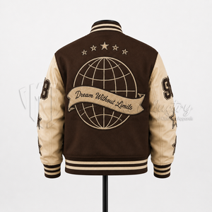 Men’s Varsity <b>Jacket</b> Custom Letterman <b>Jacket</b> Wool Body PU Leather Sleeves Snap Button Baseball Bomber <b>Jacket</b> - Product Image 2