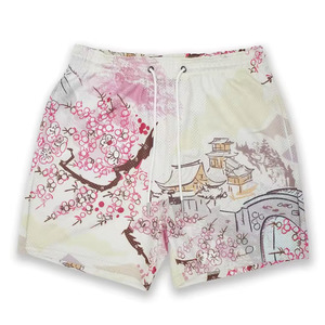 Shorts en mesh imprimés par sublimation, design OEM personnalisé, fabricant en gros, shorts de basket-ball pour hommes, 100% polyester - Product Image 2