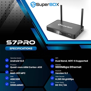 Pour lecteur multimédia Superbox S7 PRO noir avec résolution Android 12 6K prise en charge de la commande vocale WiFi rapide-PK Vseebox V2 Pro V3 V5 - Product Image 2
