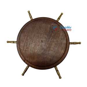 Brújula Náutica Vintage de Latón Chapado en Oro Hecha a Mano con Diseño de Timón de Barco de Madera, 7.5cm de Diámetro, para Orientación, Regalo de Año Nuevo - Product Image 3