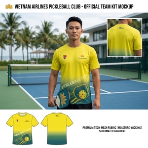 Camiseta de Pickleball de Vietnam Airline con Estampado Sublimado, Absorbente de Humedad, Unisex, Manga Corta, Ropa Deportiva de Poliéster - Product Image 2