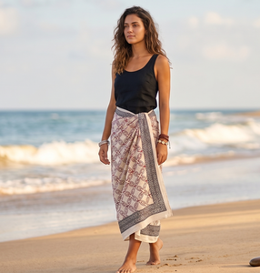 Traditional Bagru Print Cotton Pareo Beachwear Boho Exporter India Premium Quality Cotton <b>Sarong</b> Wholesale Supplier for Boutique - Product Image 2