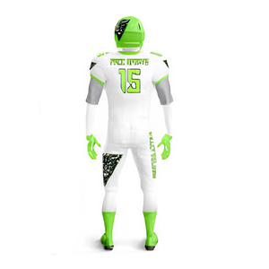 Conjunto de Uniforme de Fútbol Americano Corto con Impresión Personalizada, Blanco y Verde, Poliéster de Secado Rápido, Camisetas para Equipos Escolares, Entrenamiento de Liga - Product Image 2