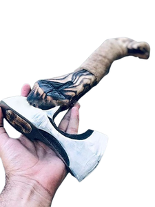 ขวานไวกิ้งทำมือ ใบมีดสแตนเลส ด้ามไม้ ทรงหัวขวานแบบยุทธวิธี พร้อมปลอกหนังเกรดอุตสาหกรรม สำหรับกิจกรรมกลางแจ้ง - Product Image 6