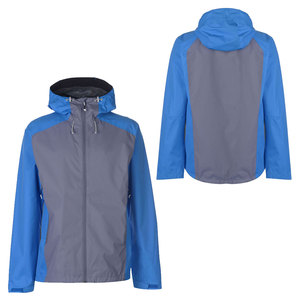 Veste de pluie entièrement scellée aux coutures pour homme, bleu-gris, à capuche, imperméable, coupe-vent, décontractée, pour l'extérieur, avec fermeture éclair, coupe régulière - Product Image 1