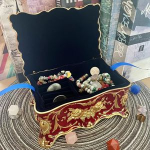 Cofanetto Portagioie in Metallo Stile Pastorale Rosa, Vassoio Vintage per Gioielli e Gemme, Contenitore per Tesori e Souvenir, Scatola Regalo per Ragazze - Product Image 5