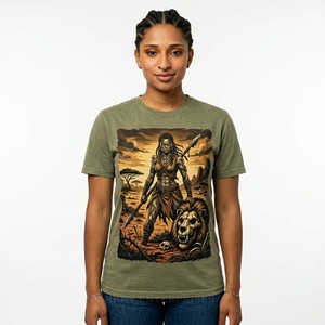 Camiseta Gráfica de Estilo Vintage para Mujer, con Estampado de Calavera y Corazón Gótico, de Algodón Negro, Ropa Urbana Retro Personalizada - Product Image 3