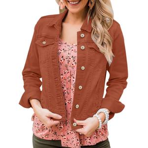 Service OEM Veste en jean pour femmes Vêtements décontractés pour femmes Veste d'automne Manteau en jean boutonné Veste en jean oversize pour femmes - Product Image 4