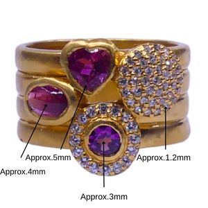 Wedding Wear 925 Sterling Silver Gold Plated Jewelry White Topaz Pink Tourmaline Gemstone Women Wear Classic Ring - Product Image 1
