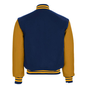 ROYAL Blue Wool Canvas Varsity Letterman Bomber <b>Jacket</b> Geometric Patchwork Hooded <b>Waterproof</b> Streetwear Style Unisex - Product Image 4