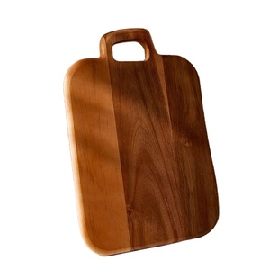Tabla de cortar grande de acacia auténtica con mango, apta para alimentos, hecha a mano, para uso de carnicero, ecológica y sostenible. - Product Image 1