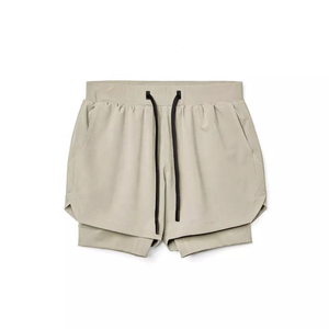 Men's White High Waist Cotton Shorts With Drawstring Casual Short Shorts Solid Color Breathable Woven Fabric running shorts - Product Image 6