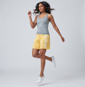 <b>Women's</b> Loose Fit Print <b>Sweat</b> <b>Shorts</b> Mid Drawstring Waist Breathable <b>Shorts</b> Casual Knitted <b>Women</b> Sport <b>Shorts</b> Ladies - Product Image 3