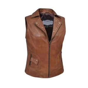 Nuevos Chalecos de Motocicleta para Mujer, Chalecos de Cuero, Diseño Personalizado, Chalecos de Cuero Premium para Mujer - Product Image 1