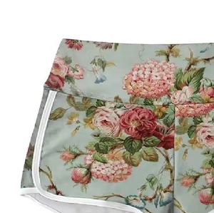 Comfortable Floral Print Cotton/Polyester Fabric Multi-Color Casual Fitness Shorts Summer Cheap Price Sportswear Women Clothing - Product Image 4