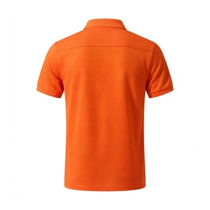 Men Short Sleeve <b>Orange</b> <b>Polo</b> Shirt Casual Golf Wear Custom Solid Color Cotton Sports Tee Business Apparel Tops - Product Image 2