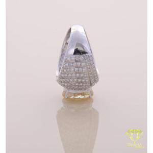 Yellow Cushion Moissanite Diamond Pave <b>Cocktail</b> <b>Ring</b> White <b>Gold</b> Luxury Statement Engagement Wedding Jewelry Gift - Product Image 6