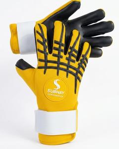 Guantes de Portero de Fútbol SUBHAY, Amarillos y Negros, de Cuero PU, Antideslizantes, con Dedos Completos, Correa de Muñeca Ajustable, Unisex, Equipo Deportivo - Product Image 1