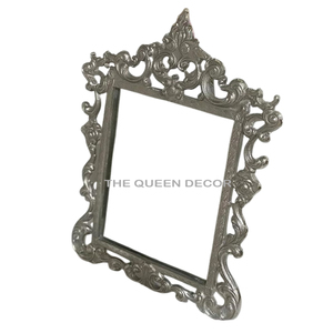Vintage inspired Aluminum Metal Unique Shape Silver Plated Photo <b>Frame</b> of Sophistication to Any Living Space - Product Image 1