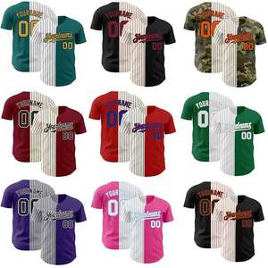 Maillot de baseball personnalisé pour homme, brodé, imprimé numériquement, à rayures fines, sublimé, vente en gros à prix abordable - Product Image 2