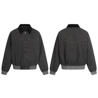 Vente directe d'usine, veste bomber décontractée pour homme, logo personnalisé, col rabattu, coupe ample, coupe-vent, veste décontractée pour homme