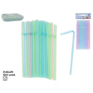 CANITA X 50 Pailles jetables en PLA flexibles 3 couleurs 21x0,6cm - Product Image 2