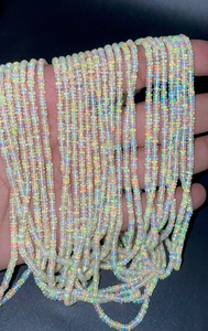 ลูกปัดโอปอลไฟเอทิโอเปียหนา3มม. สำหรับทำเครื่องประดับอัญมณีธรรมชาติขนาด16นิ้วดูฉูดฉาด - Product Image 5