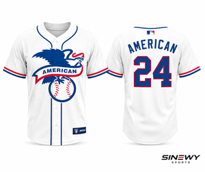 SINEWY SPORTS Camiseta de Béisbol Americana para Hombre, Blanca, Manga Corta, Cierre de Botones, Logotipo del Equipo Impreso Digitalmente, Talla Grande 24 - Product Image 6