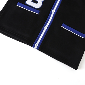 Zeta Phi Beta Black Chenille V-neck Premium Greek Letter Vintage Wool/Cashmere <b>Thick</b> Winter <b>Cardigan</b> Embroidered Patch Unisex - Product Image 4