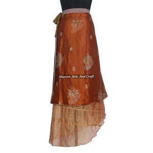 <b>Boho</b> Stylish Sari Silk Multi Wear Wrap <b>Skirts</b> Comfortable Summer Hippie Fashion Women Free Size Sexy Gypsy Inspired Multi Color - Product Image 5