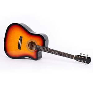 Chitarra Acustica Dreadnought Sunset da 41 Pollici con Capotasto, Accordatore, Chiave, Borsa per il Trasporto - Ideale per Principianti, con Cutaway a Forma di Barile, Plettro e Corde - Product Image 4
