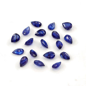 Saphirs bleus naturels de Bangkok, taille poire calibrée 4x6mm, pierres précieuses de saphir bleu naturel facettées pour la création de bijoux - Product Image 4