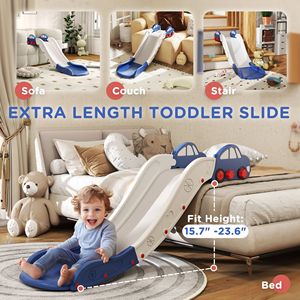 Scivolo Blu Extra Lungo per Bambini, per Letto e Divano, Facile da Montare, Giocattolo - Product Image 4