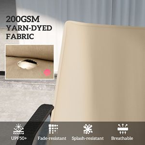 Juego de 2 Cojines Plegables para Tumbona de Exterior UPF50+ de Tela de 200 g/m², Color Beige, 76 x 23 Pulgadas, Hermosos Cojines para Tumbona de Exterior - Product Image 4