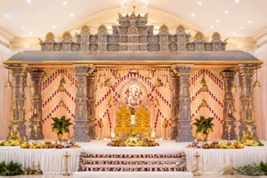 Mandap Tradicional Manavarai para Bodas del Sur, Salones para Eventos, Mandap Manavarai para Bodas Gujarati, Decoración de Bodas, Mandap Estilo Templo - Product Image 3