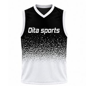 Black Grey Volleyball Sleeveless Shirt Sports Team Apparel Athletic Uniform Top Training Match Performance Wear - Product Image 1
