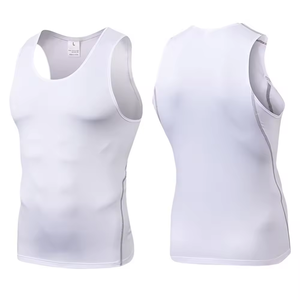 Custom Short <b>Men</b> Sleeveless <b>Compression</b> Shirt Breathable High Elastic Quick-Drying Running Gym Fitness <b>Vests</b> Skinny Sportswear - Product Image 6
