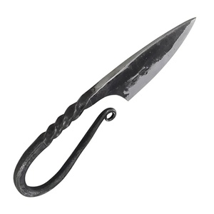 Couteau de cuisine multifonctionnel en acier au carbone forgé à la main, style médiéval antique, personnalisé, fait main, OEM, Jexmoo - Cadeau pour chef - Product Image 1