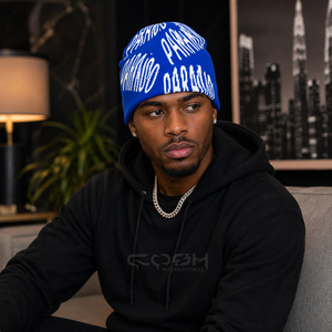 Cosh International, fabricant de bonnets de haute qualité, vente en gros de bonnets à motif de crâne, bonnet d'hiver en tricot jacquard de luxe - Product Image 3