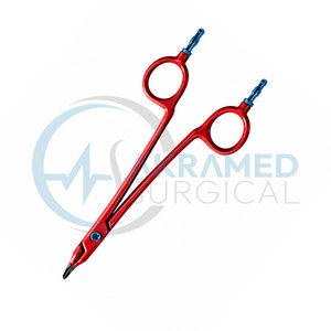 Tijeras Bipolares Premium Rectas de 14cm, 16cm, 18cm y 20cm, Instrumento Quirúrgico de Acero Inoxidable Rojo - Product Image 5