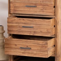 Commode verticale à 5 tiroirs Vandana Royal Form en bois d'acacia avec façades cannelées