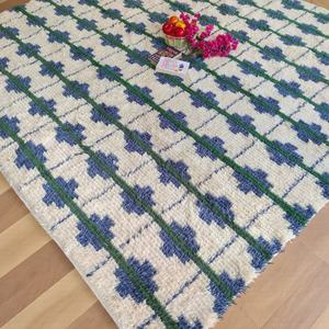 พรมขนสัตว์ทำมือขายดีที่สุด ลายเรขาคณิตทันสมัย สำหรับห้องนั่งเล่นและห้องนอน - Product Image 5