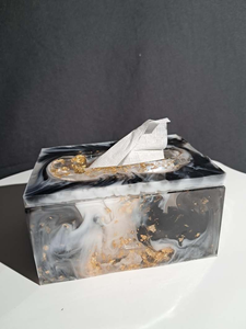 Moderna Caja de Pañuelos Cuadrada de Resina con Diseño de Espiral Personalizado, Dispensador Decorativo para Baño, Dormitorio u Oficina - Product Image 4