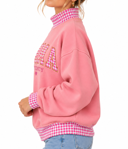 Sudadera de cuello alto para mujer con logo personalizado, de algodón grueso, bordada, estilo casual urbano. - Product Image 6