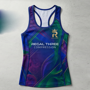 Débardeurs de sport sublimés pour femmes, 100 % polyester, dos nageur, vêtements de fitness pour femmes, débardeurs sans manches sublimés - Product Image 2