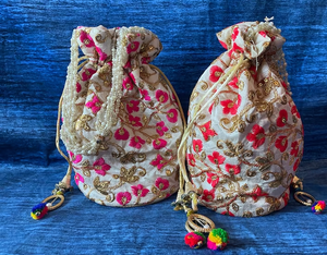 Bolso de mano indio Potli para mujer, cartera de mano para regalo de madre, lote de boda al por mayor, regalo de devolución Diwali - Product Image 1