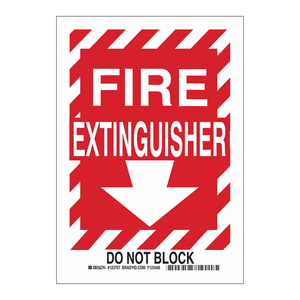 Panneau de signalisation « Ne pas obstruer l'extincteur Brady » 10x7 pouces, panneau de sécurité intérieur/extérieur - Product Image 1